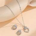[titanium steel] necklace women's heart high-end versatile cross-border pendant earrings light luxury clavicle chain earrings jewelry wholesale