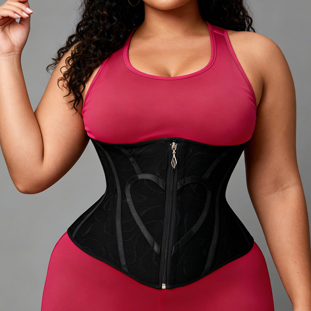 【love】european and american style shaping mesh breathable slimming waist trainer double layer compression tummy control corset belt