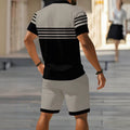 hot-selling men's polo shirt set, new summer two-piece casual short-sleeve and shorts set, dropshipping available