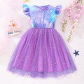 Girls' (toddler) dress, summer flutter sleeve fish scale mesh