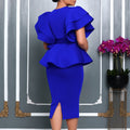 D569 cross-border women's fashion  style elegant ruffle trim slim fit dress ladies' gown african dress