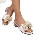 plus size women's sandals & slippers: 2026 new fairy-tale style bowknot outdoor fashion one-strap low heel slippers
