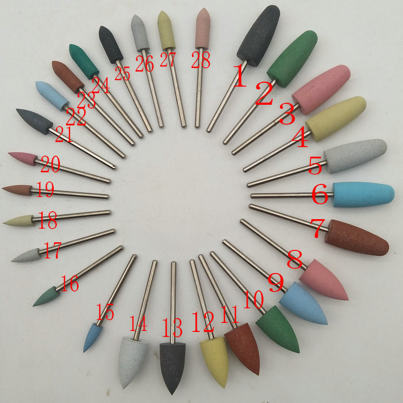 Dental silicone rubber polishing grinding head elastic denture kito jade agate beeswax amber wood carving handicraft polishing