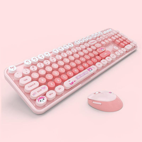 Ferris hand sweet wireless keyboard mouse set office girl cute cartoon desktop notebook high value