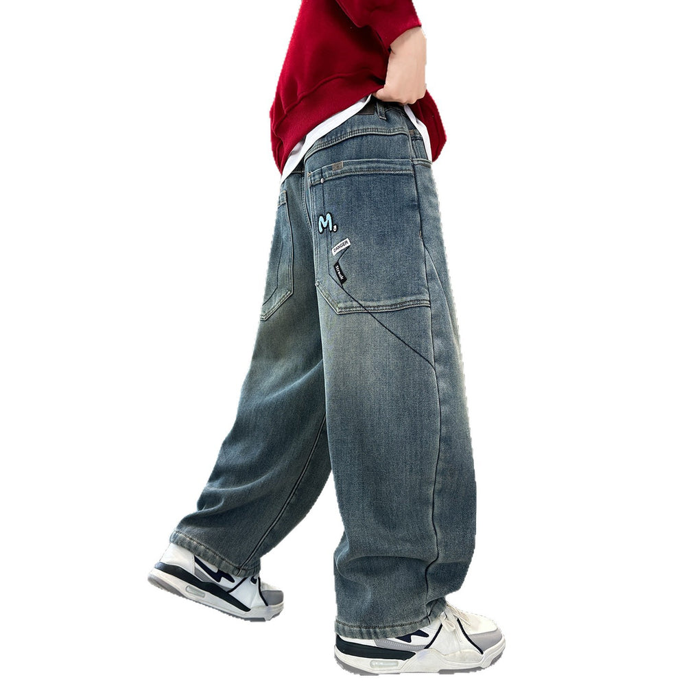 Boys' denim jeans - cool & trendy spring/autumn style ( new collection) - big kids' spring new arrival - wide leg denim - versatile & stylish