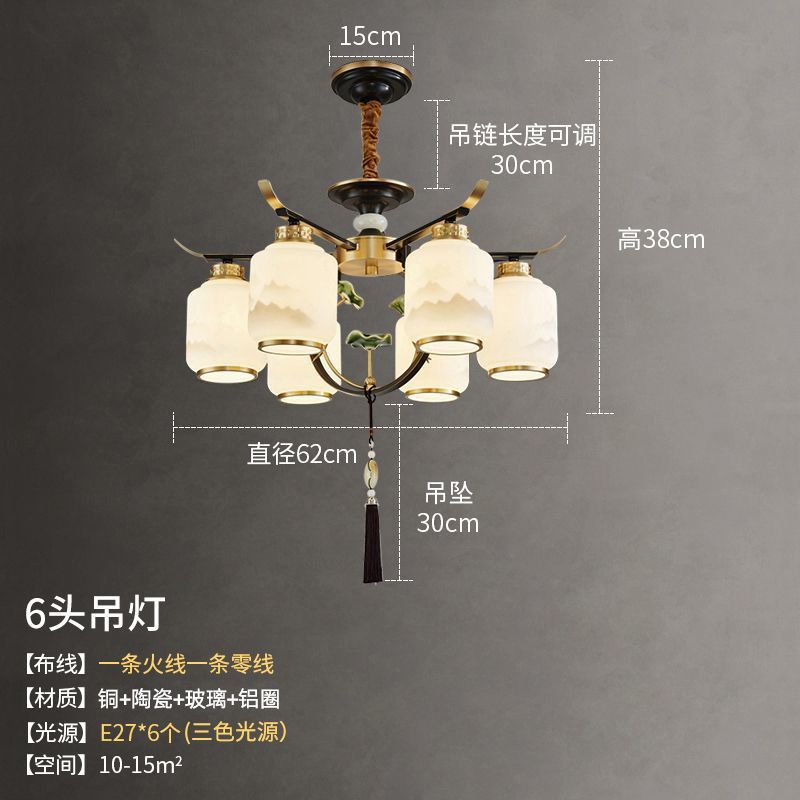 New chinoiserie chandelier living room lamp chinese style zen restaurant hotel booth room lamp for home downward chinoiserie lamps