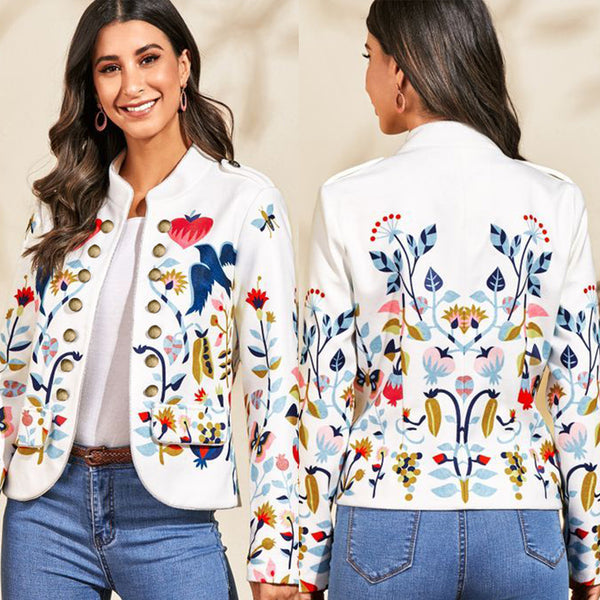 K8953 Yama Fashion Temperament Commuter Cardigan Printed Jacket Top
