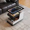 Medieval style smart movable coffee table living room for home small apartment adjustable side table sofa side cabinet trolley