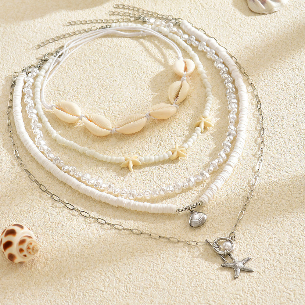 Imitation pearl necklace wholesale cross-border shell jewelry niche high-end clavicle chain female marine necklace accessible luxury necklace