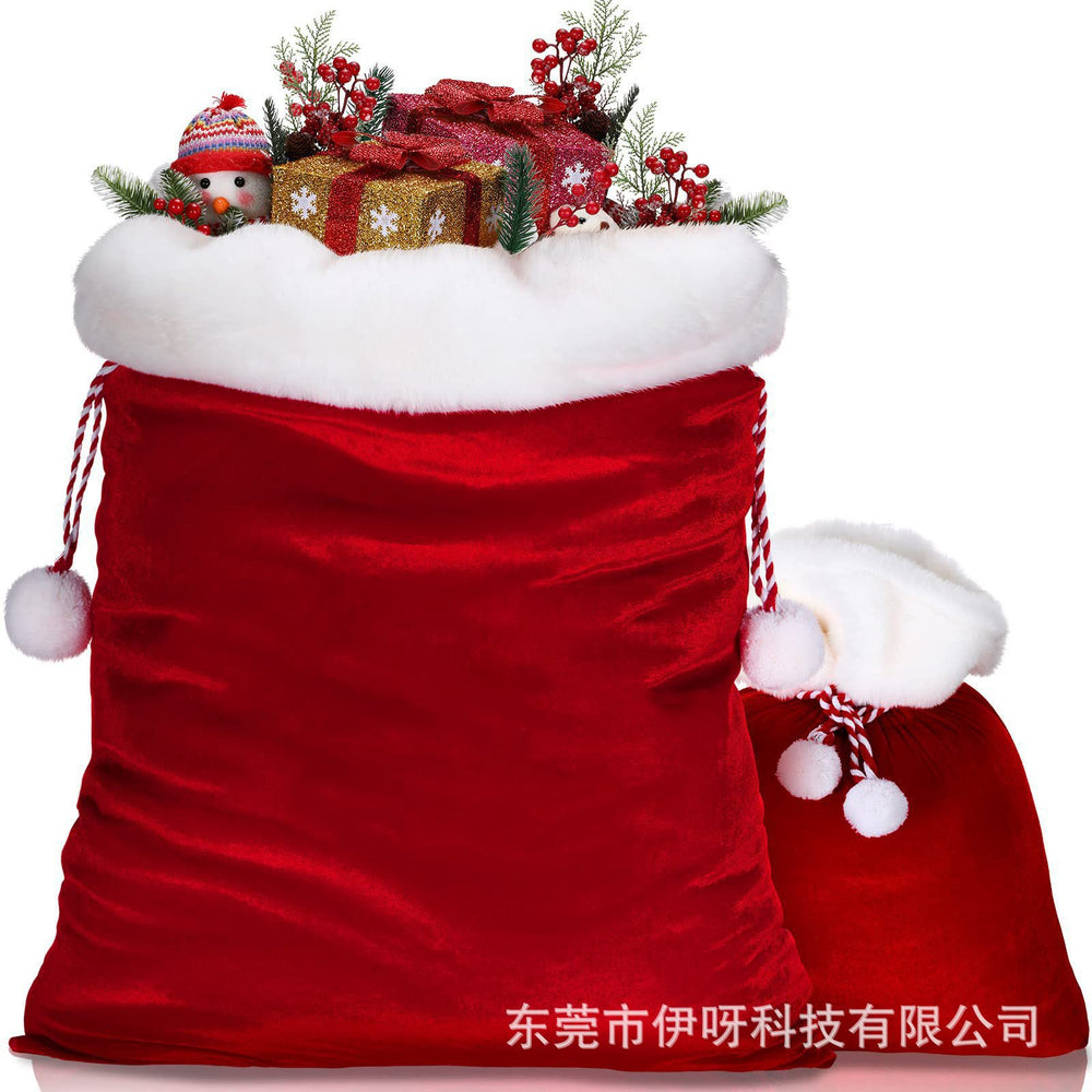 new arrival christmas red gold velvet gift bag santa gift backpack high-end packaging bag drawstring bag