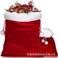 new arrival christmas red gold velvet gift bag santa gift backpack high-end packaging bag drawstring bag