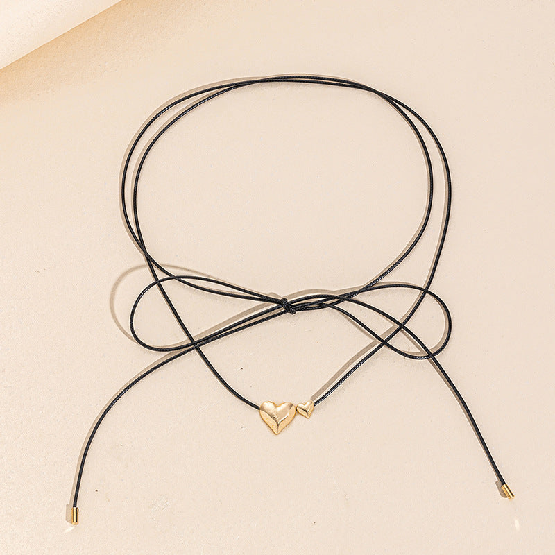 European and american cross-border jewelry: unique rope chain heart pendant, niche star butterfly necklace, diamond-studded cross pendant necklace for women