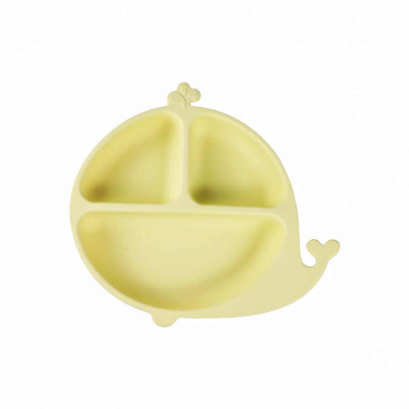 Children's silicone grid suction cup, dinner plate, integrated baby feeding, baby complementary food tableware, maternal and infant products customization