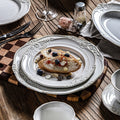 Ins embossed ceramic dinnerware set - vintage style dinner plates, western dinner plates, vegetable plates, royal style french cuisine dessert plates