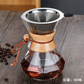 pour-over coffee maker set, diamond-shaped chemex sharing carafe, heat-resistant glassware for home use, with logo imprinting available