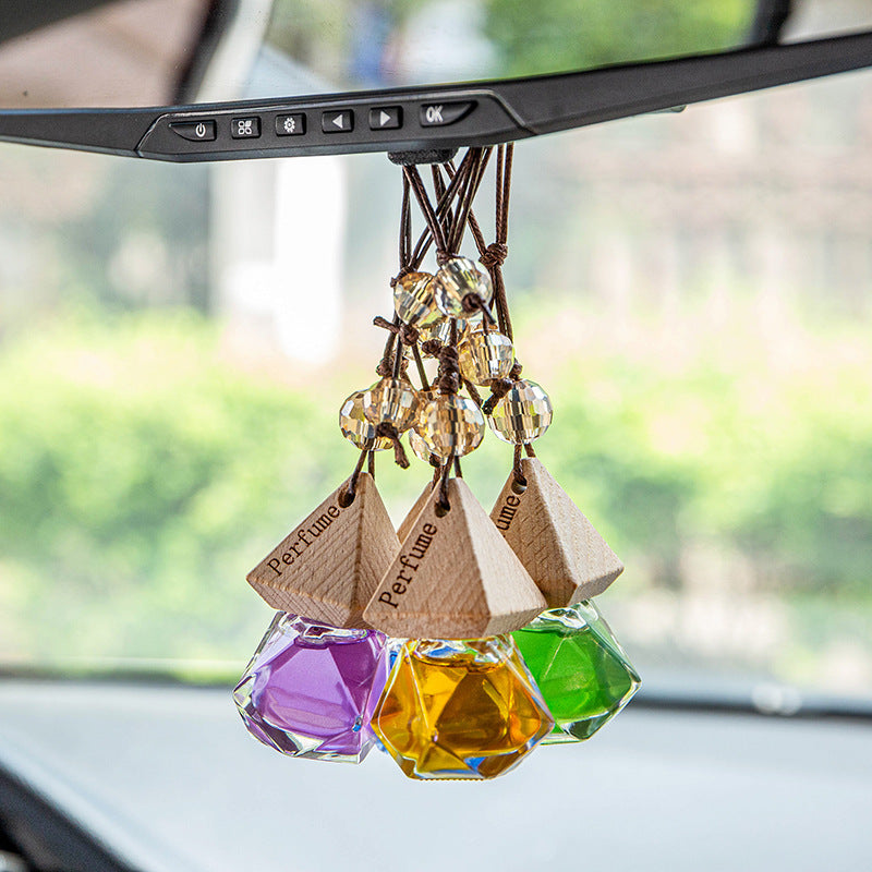 Car perfume rearview mirror aromatherapy pendant car odor removal fragrance car pendant long-lasting light fragrance air freshener