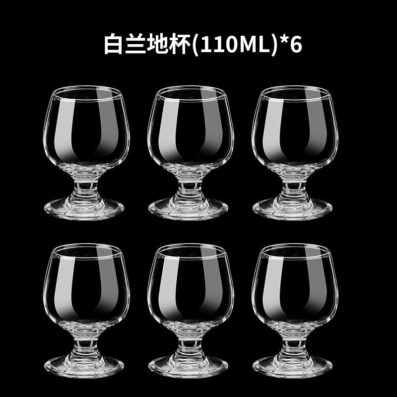 Creative european-style red wine glasses, 6-piece set, crystal glass brandy glasses, liquor glasses, whiskey glasses set for home use