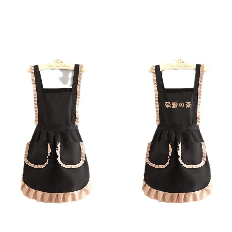 Beautiful and breathable work apron - modern minimalist design for women, suitable for home kitchen, office, cotton fabric, durable workwear, nail salon