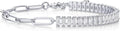 European and american popular paper clip splicing rectangular zircon bracelet for women cross-border e-commerce popular crystal birthstone bracelet