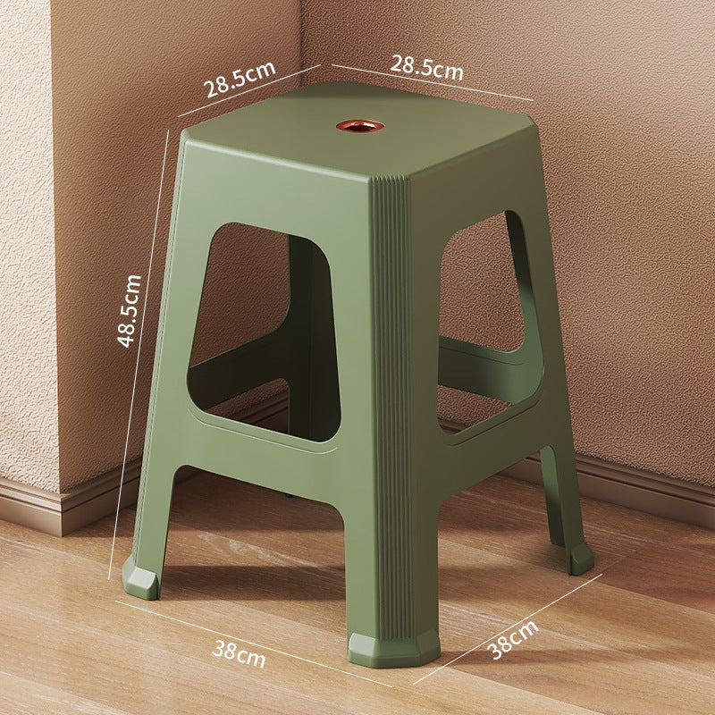 Red plastic stool extra thick living room cooked glue adult high stool durable non-slip casual dining table thickened stacking bench