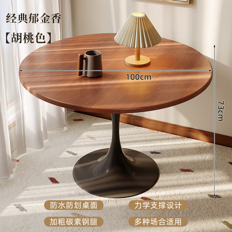 Small apartment dining table, home balcony table, tulip round table, suitable for bubble tea shops, negotiation table, restaurant small round table