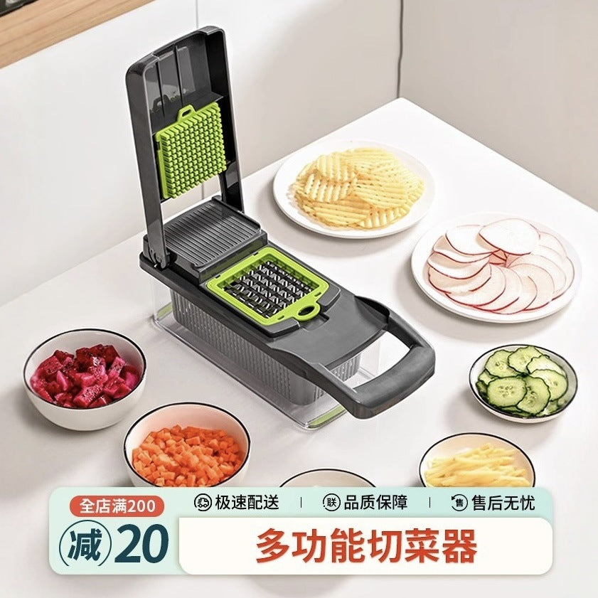Kitchen vegetable slicer, dicer, and shredder - multifunctional mandoline for home use - carrot, onion, and dicing tool - prep workstation for home and restaurant use