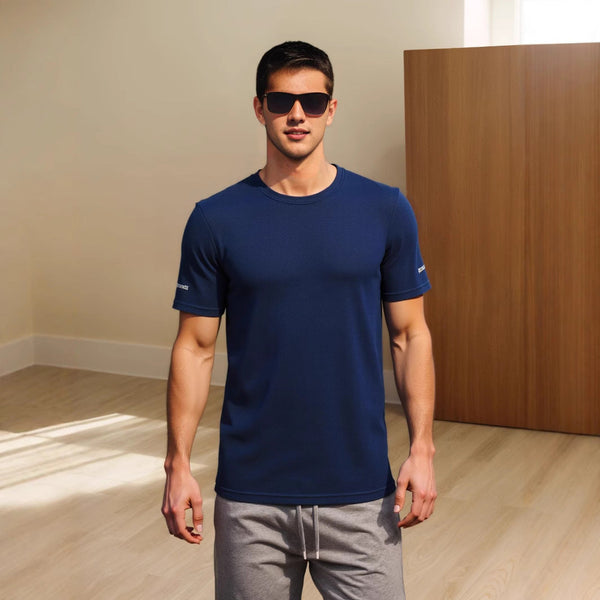 Cross-border plus-size men's T-shirts in 8 colors, specially designed for fast-drying sports, with high elasticity and comfort