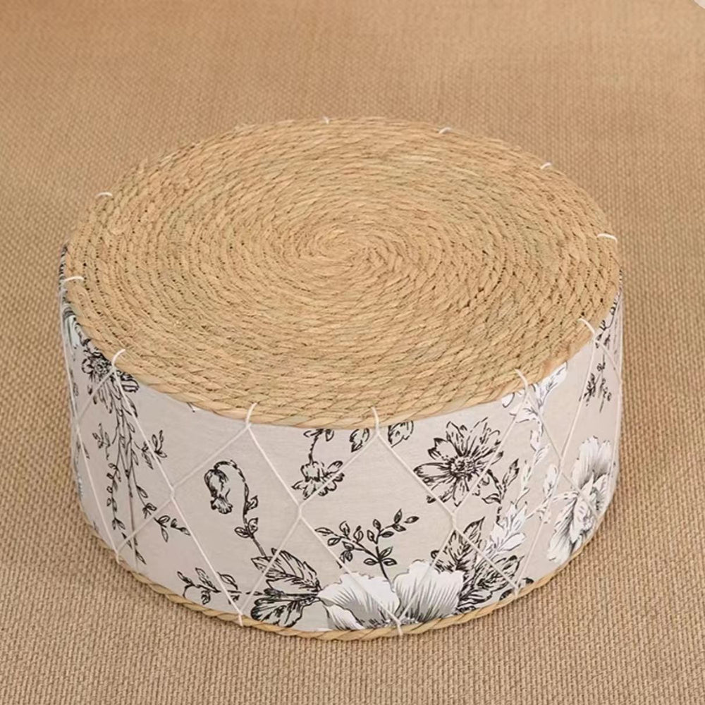 Straw mat thickened futon tatami cushion living room for home low stool round bay window small stool footrest seat