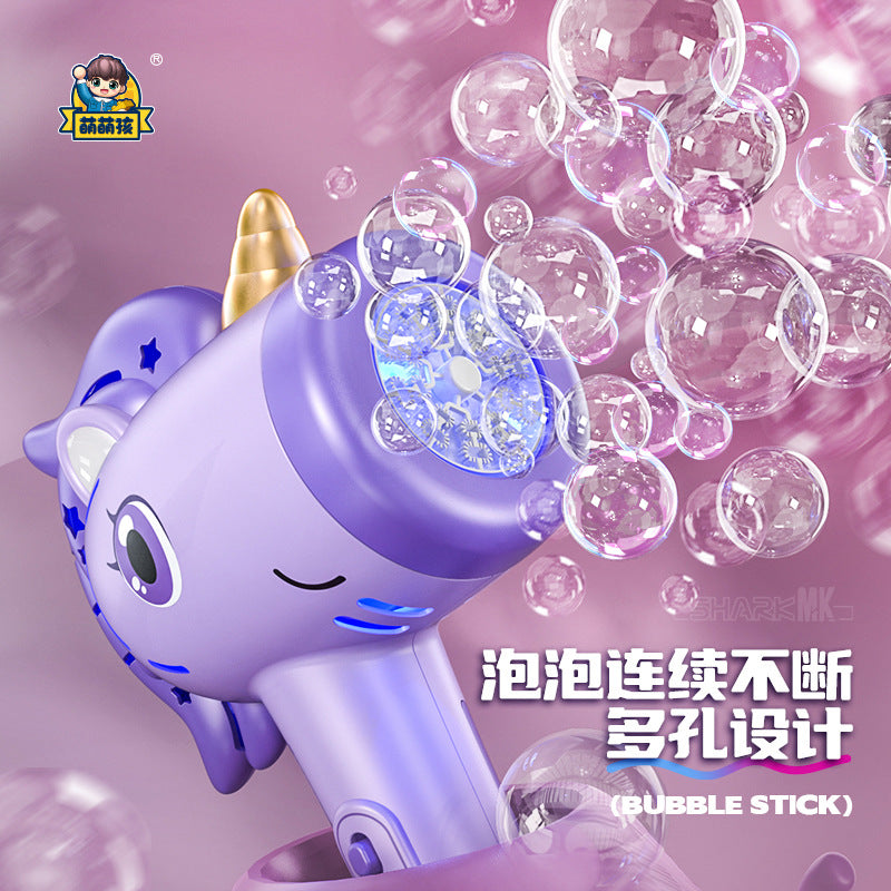 new unicorn automatic bubble machine - girl's handheld bubble gun - outdoor trendy kids' toy - boy's toy