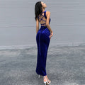 european and american women's clothing  fall/winter new collection: fitted waist, bodycon, sexy backless mermaid party dress