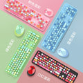Sweet wireless keyboard and mouse combo - colorful lipstick design, punk style, cute office set for women - cross-border e-commerce