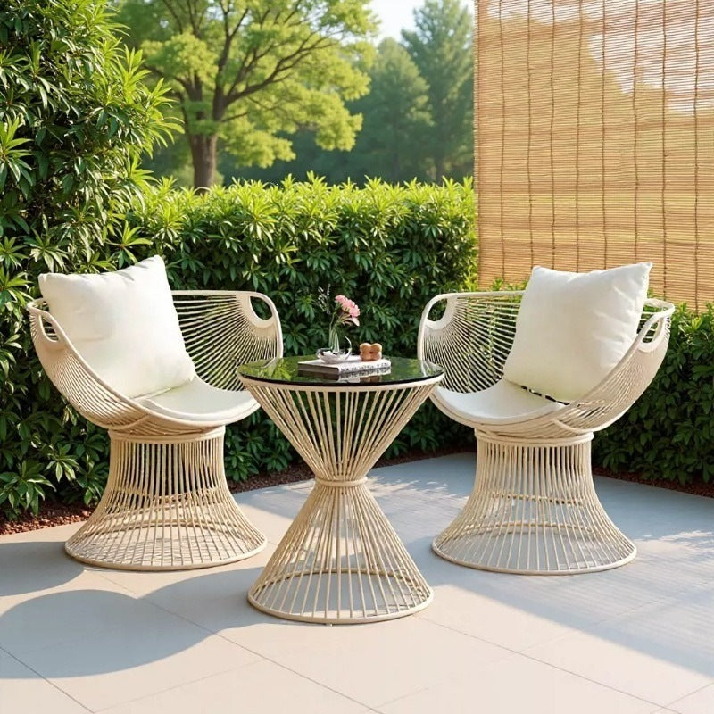 New arrivalins style iron casual single sofa coffee table suitaccessible luxuryfor home balcony table sofa chair combination