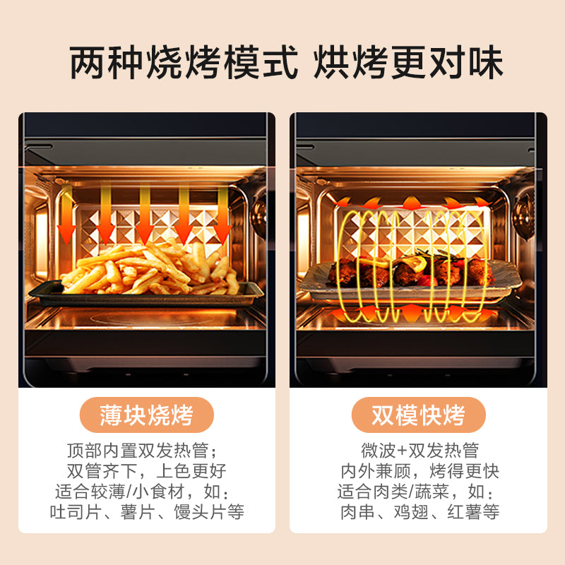 Midea inverter microwave oven, home steamer & grill combo, smart flat mirror, humidity sensing, light wave oven 233a