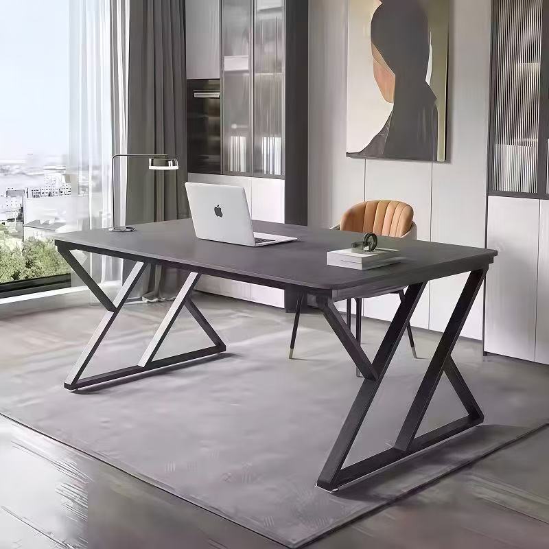 Luxury sintered stone computer desk - home office bedroom student study table - french cream style white desk