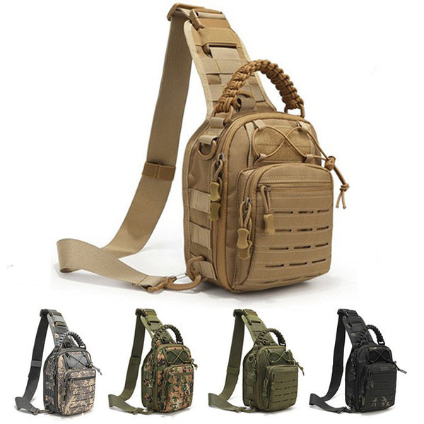 Outdoor Sports Multifunctional Tactical Breast Bag Men's Riding Waterproof Shoulder Crossbody Bag Outdoor Hiking Military Fan Breast Bag