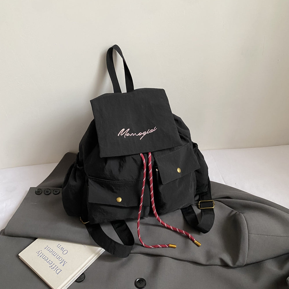 Large capacity women's casual backpack - new autumn collection, unique and versatile, perfect for students, solid color, minimalist design, commuter backpack