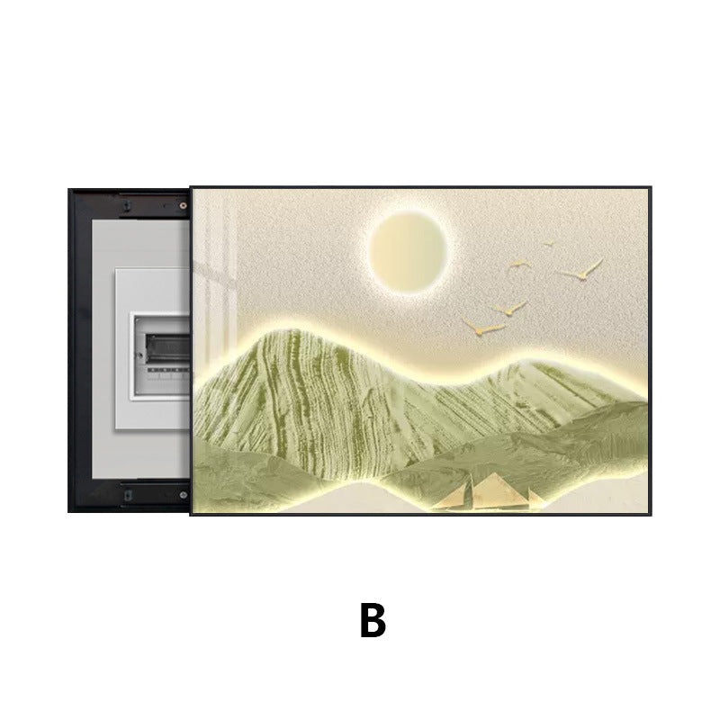Rizhao Jinshan meter box decorative painting light luxury high sense push-pull blocking distribution box hanging painting mural