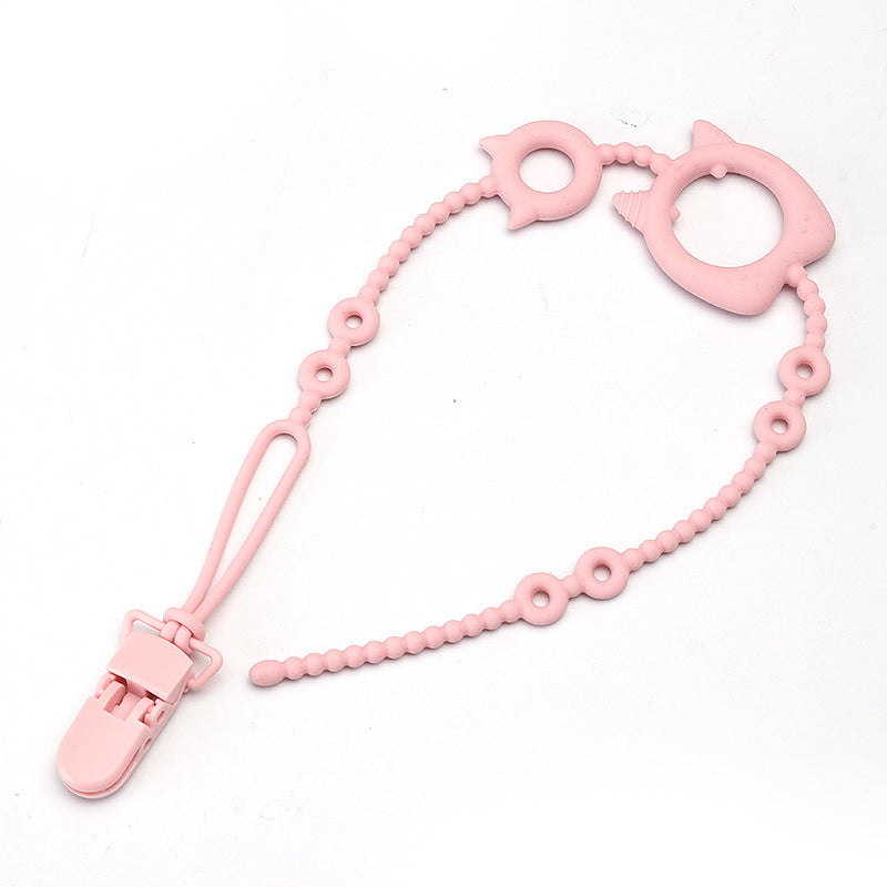 Directly from the manufacturer, infant pacifier silicone chain buckle pacifier chain clip, infant silicone anti-drop chain