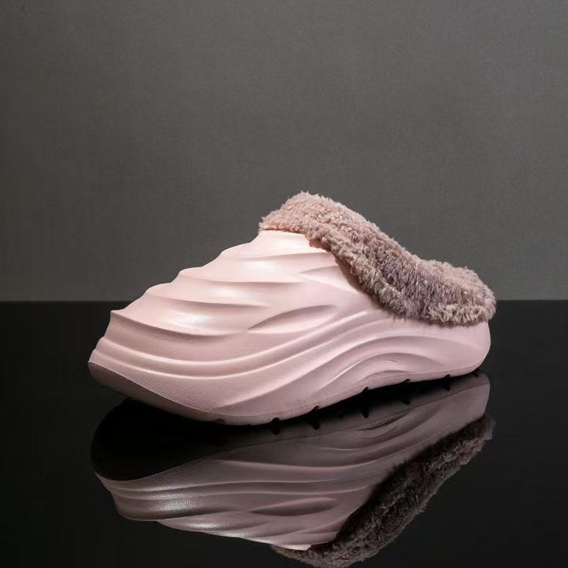 Cocoon breaking 2024 winter new arrival fleece-linedthickened cotton shoes good-looking couple style non-slipheattech cotton slippers men outwear