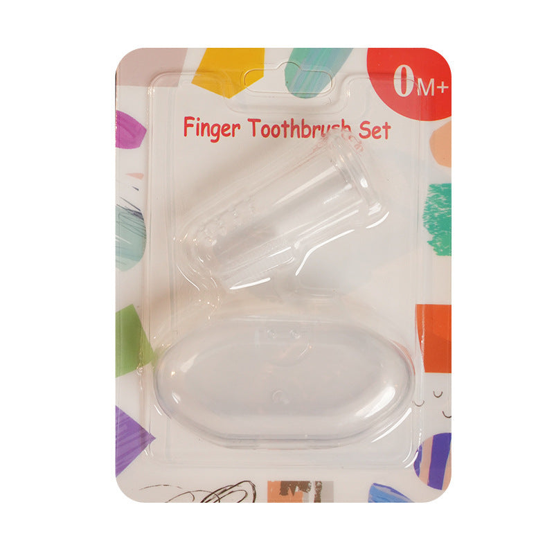 English card baby silicone toothbrush finger toothbrush soft hair silicone tongue coating oral cleaning baby tooth brush box