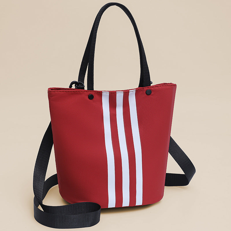 2025 new striped color block canvas bag - minimalist, large capacity crossbody, shoulder bag, tote bag - multifunctional women's bag