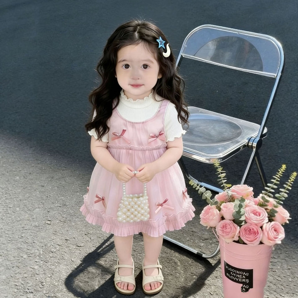 Girls' sweet summer dress - new summer collection, stylish baby dress,  kids' princess tulle dress, hot seller
