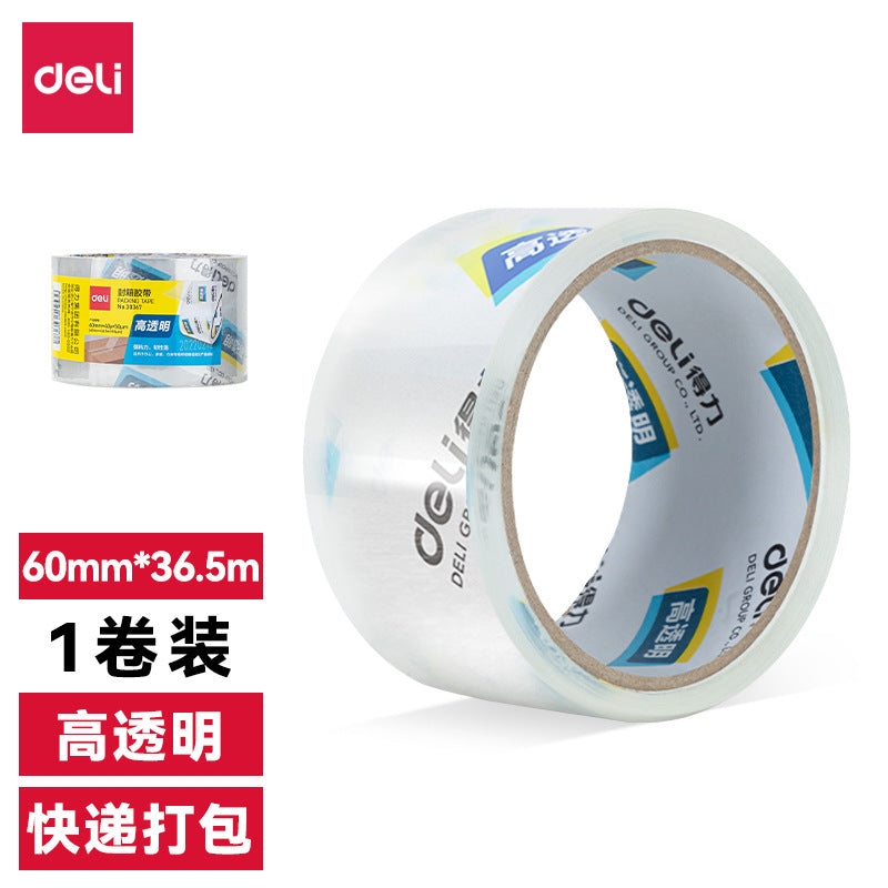 Deli 30367 scotch tape 6cm wide packing tape large roll large student sealing tape sealing tape