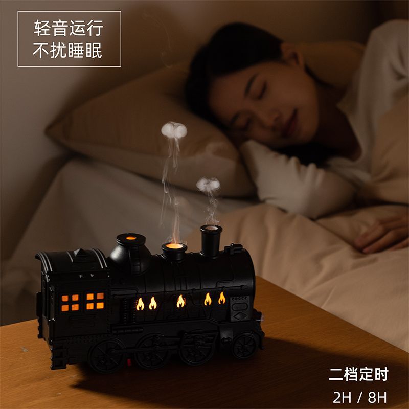 small train aromatherapy machine spitting circle classical room timing air purification retro ornaments humidifier black