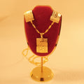 24k gold-plated middle eastern dubai women's love jewelry, square design pendant earrings, back-to-school gift