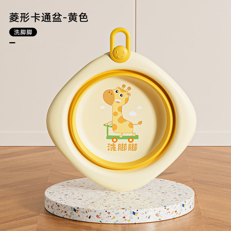 Collapsible kids' wash basin - portable newborn face wash basin - thickened plastic baby basin - household infant wash basin