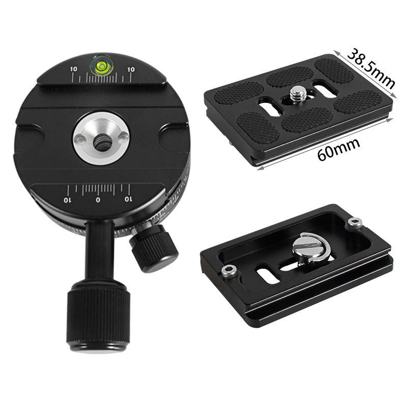 Aluminum alloy panoramic gimbal quick release plate clamp mount for dslr cameras - 360° rotating base panoramic clamp