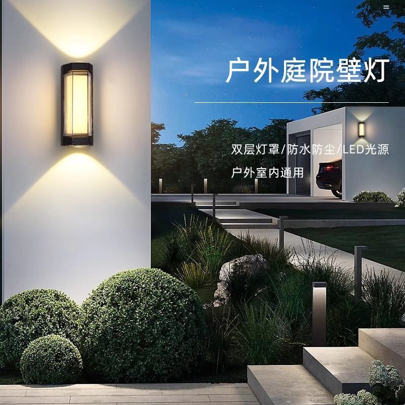 Led modern minimalist waterproof wall light outdoor courtyard lamp double head balcony light hotel corridor living room staircase wall sconce
