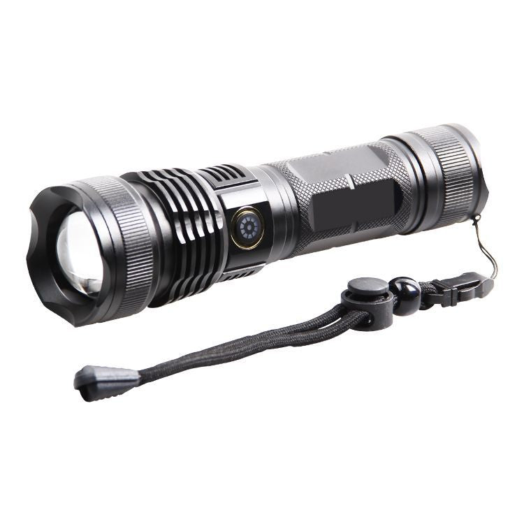 Cross-border new TYPE-C charging telescopic zoom long-range white laser led strong light USB charging outdoor flashlight