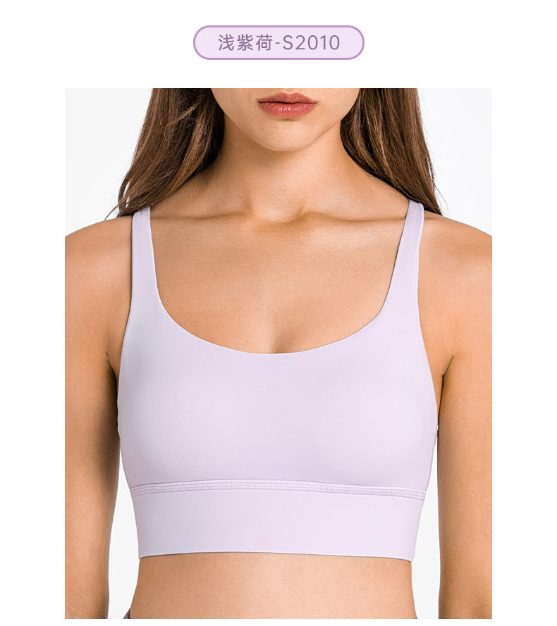 Trendy dopamine dressing macaron color sexy back yoga outfit - workout running fitness set